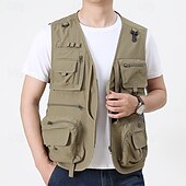 preiswerte Westen-Herren Weste für Wanderer Wander-Fleeceweste Ärmellos Weste Außen Atmungsaktiv Komfortabel Tasche Polyester Schwarz Armeegrün Rot Jagd Angeln Klettern