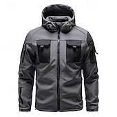 preiswerte Fleece &amp; 3 in 1 Jacken-Herren Softshelljacke Wanderjacke Winter Draussen Farbblock Winddicht Wasserabweisend Windjacke Reisen Schwarz Armeegrün Grau