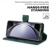 お買い得  サムスン用ケース-電話 ケース 用途 Zフォールド6 Z Fold 5 Z Fold 4 Z Fold 3 バックカバー スタンド付き リストストラップ付き カード挿入口 レトロ風 TPU PUレザー
