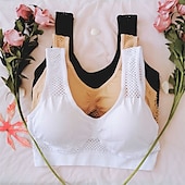 cheap Sports Bra-Women&#039;s Light Support Sports Bra Running Bra Open Back Bra Top Padded Fitness Leisure Sports Running Breathable Lightweight Soft Black White Pink Solid Colored