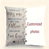  Custom Pet Photo Memorial Pillow Cover Cushion Cover Throw Pillow Sympathy Gift Personalized Memorial Gifts When You Miss Me Hug