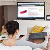 abordables Claviers-Clavier sans fil avec pavé tactile 2,4 g mince portable pour tablette clavier d&#039;ordinateur intelligent pavé tactile portable clavier 78 touches