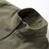 preiswerte Herrenjacken &amp; Herrenmäntel-Herren Winterjacke Cordjacke Fleecejacke Freizeitjacke Täglich Urlaub warm Tasche Vlies Herbst Winter Glatt Modisch Strassenmode Ständer Standard Schwarz Gelb Armeegrün Grau Jacken
