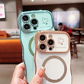 お買い得  iPhone用ケース-電話 ケース 用途 iPhone 16 Pro Max プラス iPhone 15 プロマックスプラス iPhone 14 13 12 11 Pro Max Plus iPhone 14 Pro Max Plus iPhone 13 12 11 Pro Max バックカバー 磁石バックル ワイヤレス充電をサポート 耐衝撃 レトロ風 仕上げ