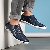 baratos Ténis para Homem-tênis masculino casual acolchoado - azul marinho, design com cadarço, confortável e leve, perfeito para uso diário