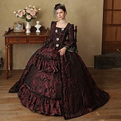 cheap Dresses-Gothic Rococo Vintage Inspired Dress Party Costume Prom Dress Princess Shakespeare Solid Color Ball Gown Women&#039;s Royal Halloween Carnival Valentine&#039;s Day Party Evening Party Masquerade Adults&#039; Dress