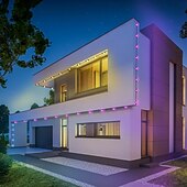 זול מופעל באמצעות USB-ממשק usb שחור גג גג קבוע, LED מחרוזת אורות נצח 49ft 50 לדים עם אפליקציית bluetooth עם בקר מפתח ir44 rgbic אור אינטליגנטי ip65 גג עמיד למים חג חג המולד בחוץ