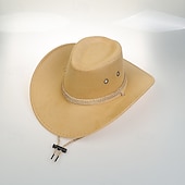 levne Pánské klobouky-Pánské Sluneční klobouk Kovbojský klobouk Klobouk Fedora Trilby Černá Rubínově červená Polyester Retro styl Módní 18. století stát Texas Denní Tématický večírek Plná / Jednobarevná Proti sluci cosplay