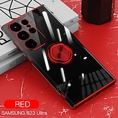 abordables Carcasas Samsung-Funda para S24 S24 Ultra Plus S24 FE S23 S23 Ultra S23 Plus S25 Ultra Cubierta trasera soporte de anillo a prueba de golpes retro TPU PC