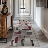 abordables Alfombras de cocina y esteras-Alfombra de pasillo peluda estilo bohemio vintage, suave, antideslizante, lavable, para entrada, cocina, baño y dormitorio