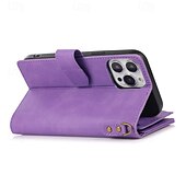 cheap iPhone Cases-Phone Case For iPhone 16 Pro Max Plus iPhone 15 Pro Max Plus iPhone 14 13 12 11 Pro Max Plus iPhone 14 Pro Max iPhone 13 12 11 Pro Max Flip Cover with Stand Holder with Wrist Strap Card Slot Retro