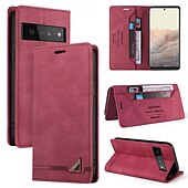 abordables Coques autres téléphones-téléphone Coque Pour Pixel 9 Pro Pixel 9 Pro XL Pixel 8 Pro Pixel 8 Pixel 9 Pixel 7 Pixel 7 Pro Pixel 6 Pixel 6 Pro Coque Arriere Avec Support Fente pour carte Antichoc Rétro TPU faux cuir