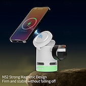 זול מטענים אלחוטיים-מטען אלחוטי 15 W כוח פלט 2 יציאות תחנת טעינה אלחוטית תחנת טעינה מתקפלת CE טעינה אלחוטית מהירה MagSafe מגנטי עבור תואם לכל מכשיר התומך בטעינה אלחוטית