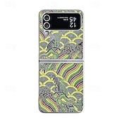 お買い得  サムスン用ケース-電話 ケース 用途 Zフリップ6 Z Flip 5 Z Flip 4 バックカバー スタンド付き 耐衝撃 レトロ風 繊維 PC
