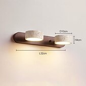 cheap Indoor Wall Lights-Wood Wall Sconce Wall Light Vanity Light with Rotatable Cylinder Lampshade Over Mirror Wall Lighting 110-240V