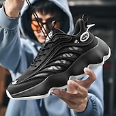 economico Sneakers da uomo-scarpe da ginnastica da uomo futuristiche con suola spessa in bianco e nero - scarpe sportive leggere e traspiranti per abbigliamento casual o da corsa