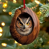 ieftine Ornamente-12 buc/set ornamente pentru pomul de Crăciun 2d acrilic decorare animale de pădure brad de Crăciun ornament cu model de animale decor sezonier pentru bradul de Crăciun