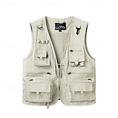 cheap Vests-Men&#039;s Hiking Vest Hiking Fleece Vest Sleeveless Vest Outdoor Breathable Comfortable Pocket Polyester Black White Army Green Hunting Fishing Climbing