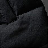 billiga Gilets-Herr Pufferväst Hoodie väst Vadderad Gilet Quiltad väst Dagligen Datum Semester Mode Ledigt Höst vinter Ficka Avtagbar huva Polyester Håller värmen Bekväm Ensfärgat Dragkedja Huva Normal Svart