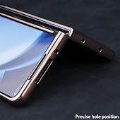 Недорогие Чехлы для Samsung-телефон Кейс для Назначение SSamsung Galaxy Z-сгиб 6 Z Fold 5 Z Fold 4 Z Fold 3 Кейс на заднюю панель и протектор экрана Защита от удара ПК Кожа PU