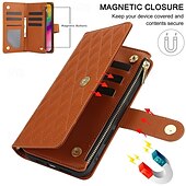 levne Pouzdra pro iPhone-telefon Carcasă Pro iPhone 16 Pro Max Plus iPhone 15 Pro Max Plus iPhone 14 13 12 11 Pro Max Plus Mini iPhone 14 Pro Max iPhone 13 12 11 Pro Max Zadní kryt se stojánkem Zip s Lanyardem Retro TPU PU