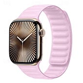 baratos Pulseiras de Apple Watch-Loop Solo Compatível com Pulseira Apple Watch 38mm 40mm 41mm 42mm 44mm 45mm 49mm Fecho Magnético Ajustável Silicone pulseira de substituição para iwatch Ultra 2 Series 9 8 7 SE 6 5 4 3 2 1