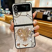お買い得  サムスン用ケース-電話 ケース 用途 Zフリップ6 Z Flip 5 Z Flip 4 Z Flip 3 バックカバー スタンド付き リストストラップ付き 耐衝撃 レトロ風 TPU PC