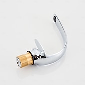 cheap Bathroom Sink Faucets-Wash Basin Mixer Tap Creative Design Brushed Gold Basin Mixer Tap Deck Mounted Cold and Hot Bathroom Faucet