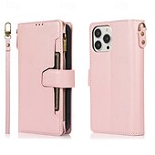 cheap iPhone Cases-Phone Case For iPhone 16 Pro Max Plus iPhone 15 Pro Max Plus iPhone 14 13 12 11 Pro Max Plus iPhone 14 Pro Max iPhone 13 12 11 Pro Max Flip Cover with Stand Holder with Wrist Strap Card Slot Retro