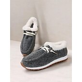 preiswerte Damenhausschuhe und -halbschuhe-Damen Winter-Schlupfschuhe mit Kunstfellfutter – gemütliche und flexible warme Freizeitschuhe für drinnen und draußen