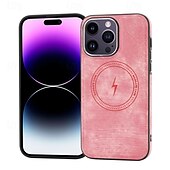 お買い得  iPhone用ケース-電話 ケース 用途 iPhone 16 Pro Max プラス iPhone 15 プロマックスプラス iPhone 14 13 12 11 Pro Max Plus iPhone 14 Pro Max iPhone 13 12 11 Pro Max バックカバー 磁石バックル ワイヤレス充電をサポート 耐衝撃 レトロ風 TPU PUレザー