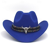 abordables Fedora Hat-Hombre Sombrero del Derby de Kentucky Sombrero para el sol Sombrero de vaquero Sombrero Fedora Trilby Negro Rojo Algodón / Mezcla de Poliéster Estilo retro Moda siglo 18 estado de texas Diario Fiesta