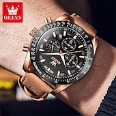 abordables Relojes de Cuarzo-Nuevo Olevs marca Olevs tendencia de moda reloj para hombres cronógrafo luminiscente calendario gran esfera reloj de cuarzo simple ocio deportivo impermeable