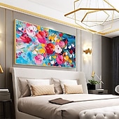 abordables Peintures fleurs/botaniques-peinture à l&#039;huile impressionnisme fait à la main peintures florales peinture à l&#039;huile de fleurs faites à la main peinture abstraite de fleurs de rose peinture de paysage de fleurs art mural floral