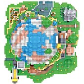 Недорогие Конструкторы-rchitecture global village micro building block set5452pcs - архитектурные модели игрушки подарки для детей и взрослых