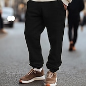 preiswerte Sweatpants-Herren Jogginghose Trainingshose Jogginghose Jogger Hose Hosen Waffelhose Tasche Glatt Weich Draussen In voller Länge Casual Täglich Wochenende Sport Modisch Schwarz Blau Mikro-elastisch