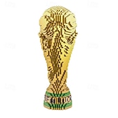 abordables Jouets de construction-Ensemble de construction de modèle de trophée de coupe du monde en micro-blocs d&#039;architecture - 4000 pièces - Jouet en micro-briques - Cadeau pour adultes, enfants et amateurs de football