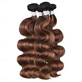economico 3 ciocche di capelli veri tessitura-capelli brasiliani capelli umani colore capelli t1b-4/30# estensione capelli mossi 3 pacchi