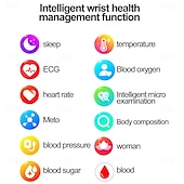 cheap Smartwatch-ET570 Smart Watch ECG Bluetooth Call AI Voice SOS Non-invasive Blood Glucose Health Monitor 1.96inch Sport Smartwatch