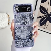 cheap Samsung Cases-Phone Case For Samsung Galaxy Z Flip 6 Z Flip 5 Z Flip 4 Z Flip 3 Back Cover Shockproof Retro PC PU Leather
