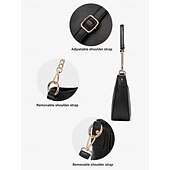 ieftine Genți Totes-geantă de umăr din piele artificială maro de damă cu curea de lanț auriu – crossbody elegant și casual pentru zi cu zi și lucru