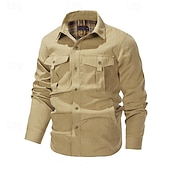 abordables Camisas de trabajo para hombre-Hombre Chaqueta Cortavientos Al aire libre Resistente al Viento Cómodo Trajes de senderismo Ropa de senderismo Primavera Otoño Chaqueta Paravientos Color sólido Negro Azul Marrón