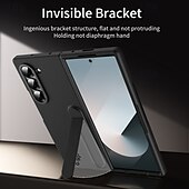 זול מארז סמסונג-טלפון מגן עבור קיפול Z 6 Z Fold 5 Z Fold 4 Z Fold 3 כיסוי אחורי עם מעמד עמיד בזעזועים רטרו PC מתכת