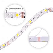 tanie Zdalnie sterowane-wodoodporna taśma świetlna LED RGBWW 5050 LED, elastyczna taśma świetlna LED o długości 16,4 stopy/33 stopy z kontrolą aplikacji Wi-Fi, oświetlenie RGBW do sypialni, Boże Narodzenie &amp;dekoracje