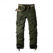 baratos Partes inferiores-Homens Calças Outdoor Calça Cargo Calças de Trilha Militar Côr Camuflagem Ao ar livre Normal Prova-de-Água Respirável Secagem Rápida Calças Preto Verde Tropa Algodão Caça Alpinismo Campismo