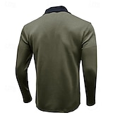 cheap Men&#039;s Classic Polo-Men&#039;s Quarter Zip Polo Golf Shirt Vacation Casual Daily Quarter Zip Long Sleeve Fashion Basic Color Block Front Zipper Spring &amp;  Fall Regular Fit Black White Burgundy Navy Blue Khaki Army Green