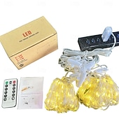 Χαμηλού Κόστους Τροφοδότηση με USB-3x3M Ευέλικτα Φωτιστικά Κουρτίνας LED 300 LEDs Φωτιστικά Σχοινιού LED με 13-Κλειδί Τηλεχειριστήριο USB Τροφοδοτούμενα Χαμηλής Τάσης Ζεστό Λευκό  RGB Ασφαλή για Διακόσμηση Δωματίου  Κουρτίνας