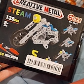 baratos Brinquedos de Montar-Motocicleta haste construção brinquedos para crianças metal construção construção modelo kit 5 variável multi forma motocicleta vapor brinquedos educativos (139 peças) dia das bruxas/dia de ação de graças/presente de natal