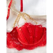 levne Vánoční pyžamo-Elf Babydoll Prádlo Sady podprsenek a kalhotek Tanga Spodní prádlo Dámské Vánoce Nový rok Štědrý večer Sexy Dospělí Párty Vánoce Podprsenka