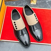 tanie Półformalny-męskie, vintage, formalne buty typu oxford – dwukolorowa sztuczna skóra i zamszowe guziki, idealne na spotkania biznesowe i specjalne okazje